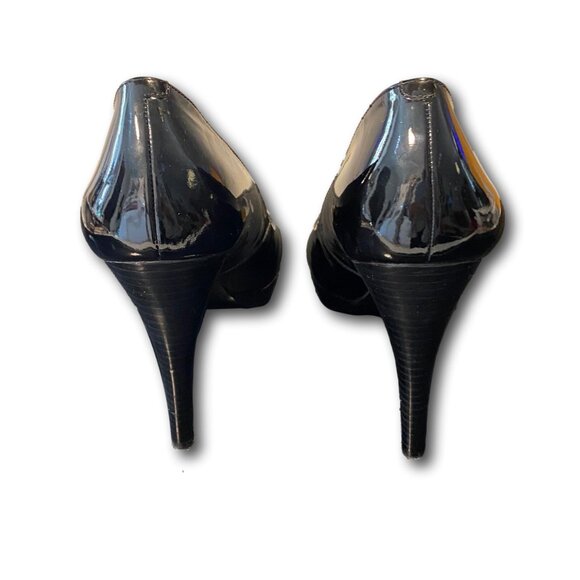 Guess Shiny Black Patent Leather Platform Stiletto Pumps Size 10 - Picture 3 of 4